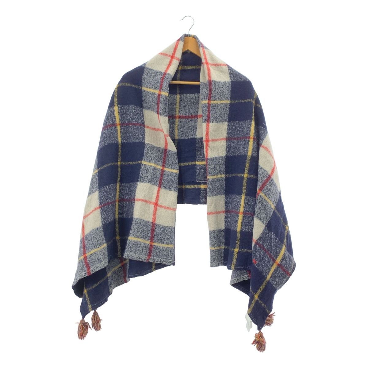 45 r | フォーティファイブアール インドウールのストール ネイビー|ベージュ|レッド