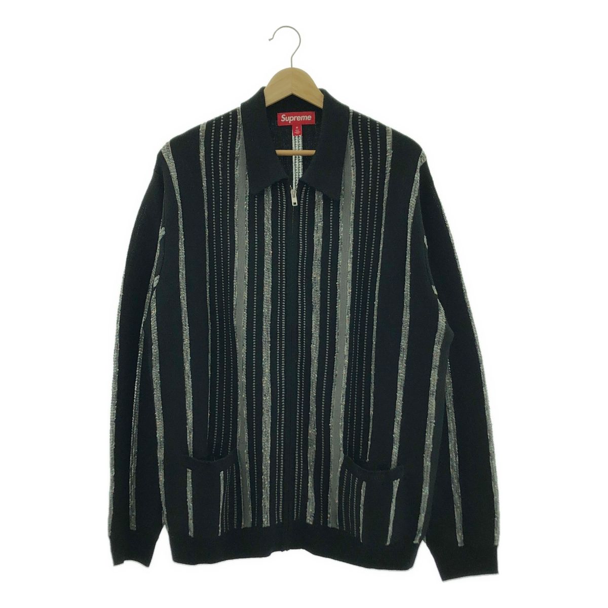 SUPREME | シュプリーム 2025 AW speckle stripe zip up cardigan スペックル ストライプ ジップ アップ カーディガン M black メンズ