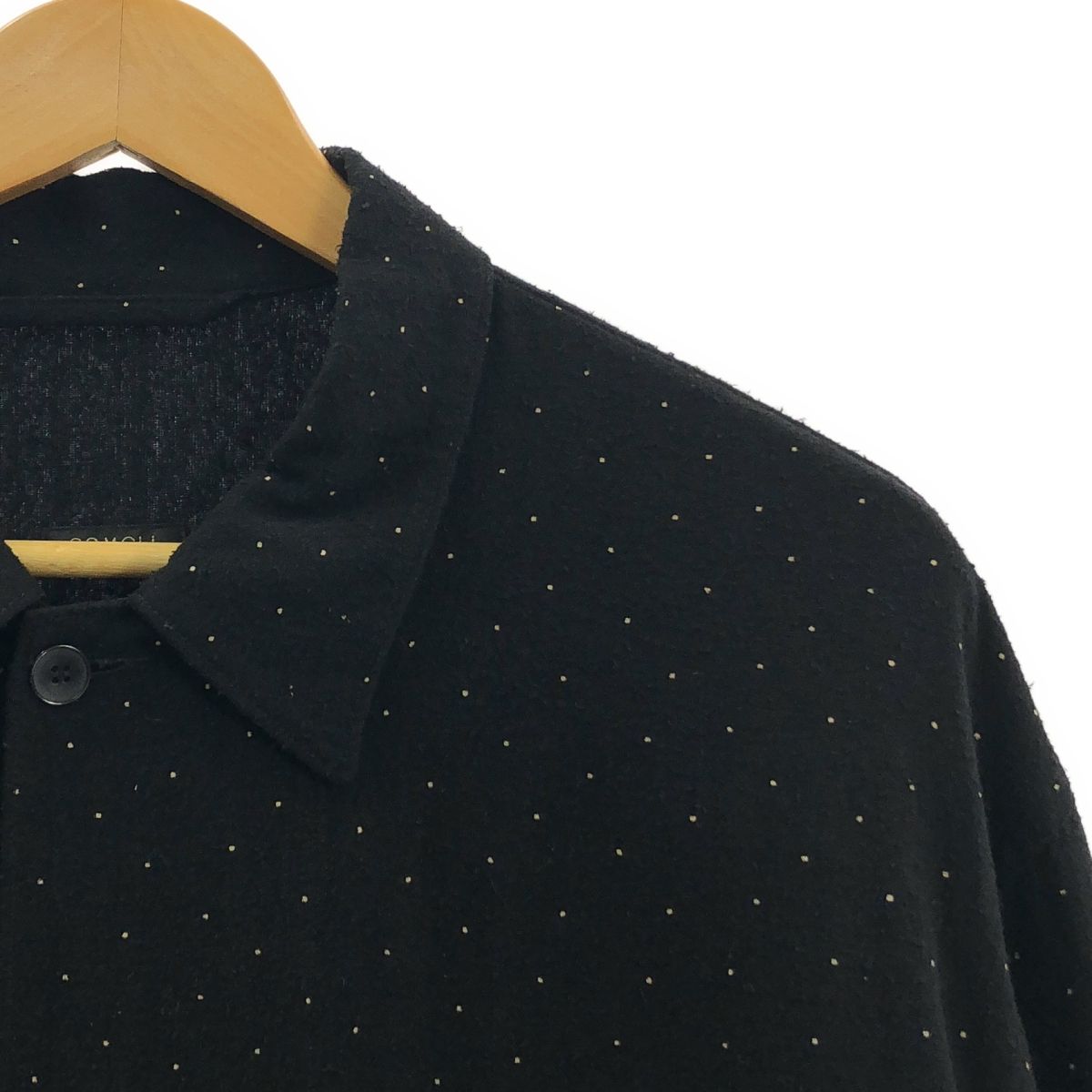 COMOLI | コモリ 2025 SS シルクノイル ドット シャツジャケット 3 ブラック メンズ