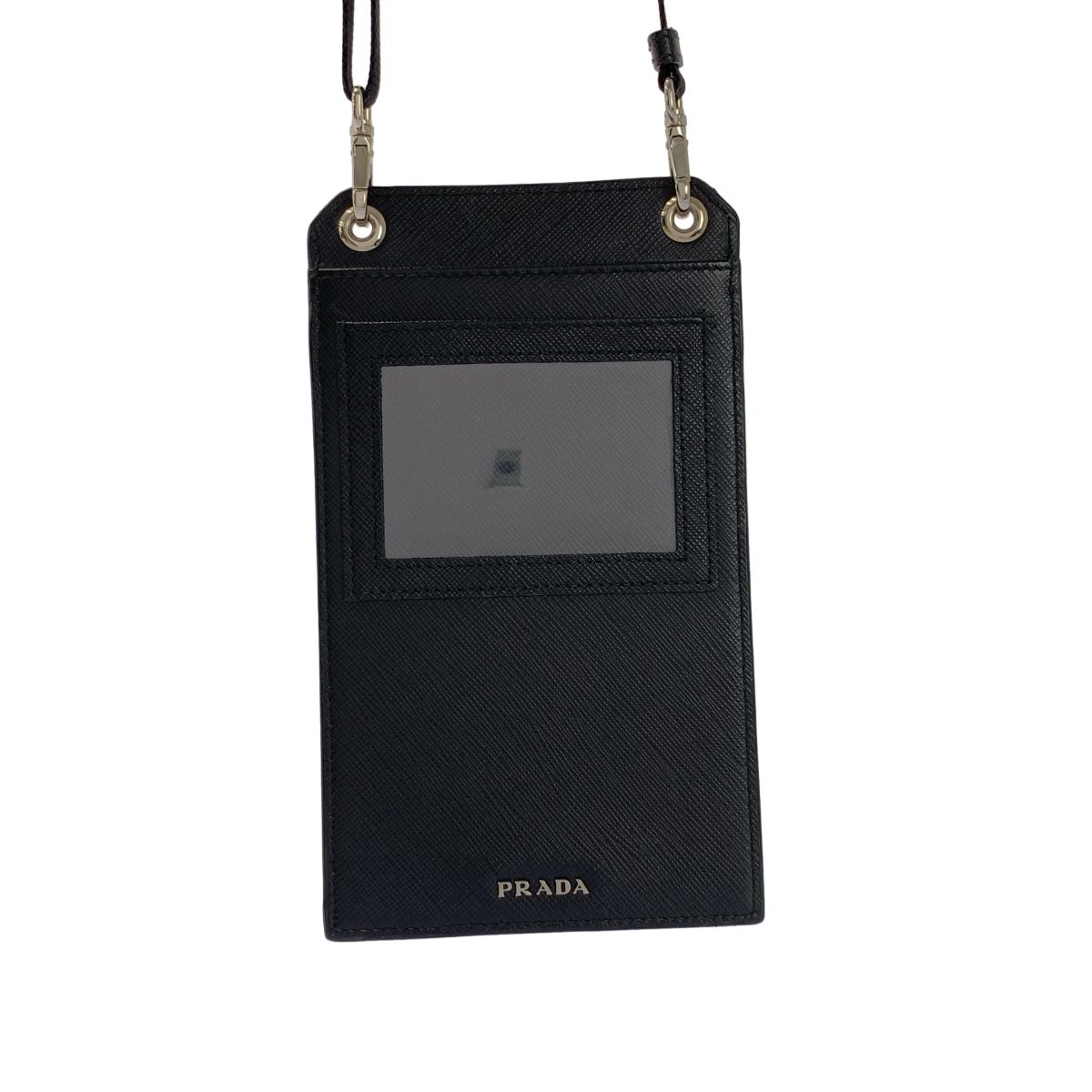 PRADA / プラダ | サフィアーノ レザー フォンポーチ | ブラック