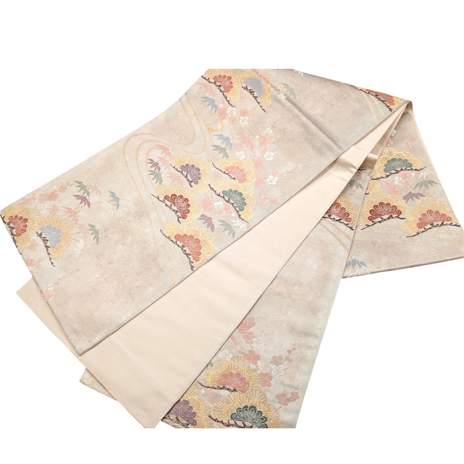 美品 逸品 上品 吉祥紋様 綴れ織 正絹 袋帯 O0991 注文 美品 逸品 上品