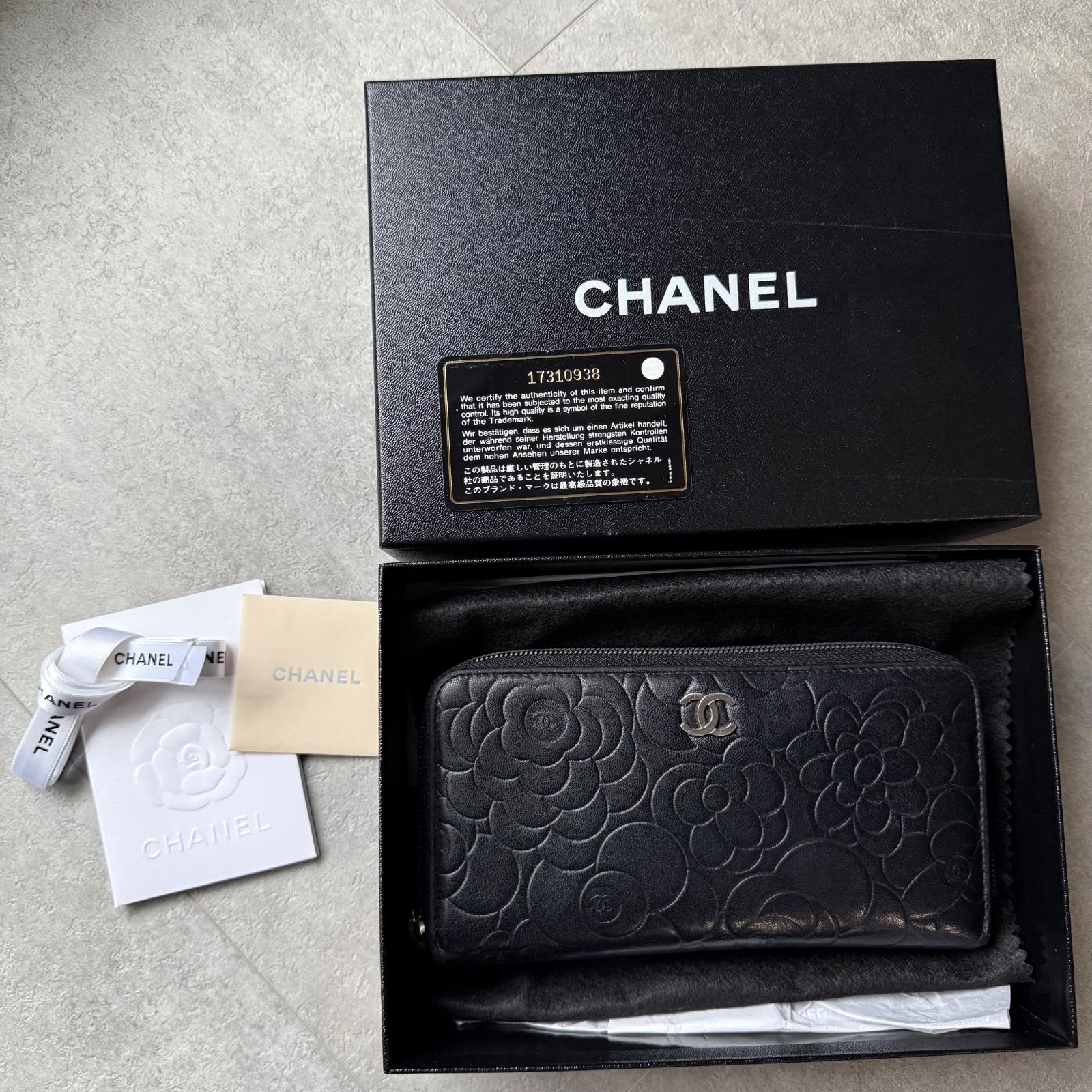 CHANEL シャネル カメリア ラウンドファスナー長財布 ココマーク