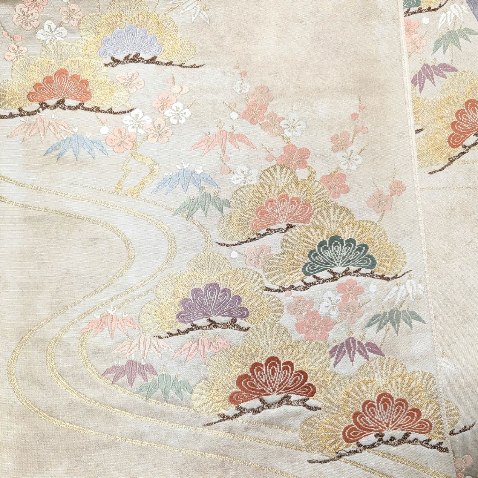 美品 逸品 上品 吉祥紋様 綴れ織 正絹 袋帯 O0991 注文 美品 逸品 上品