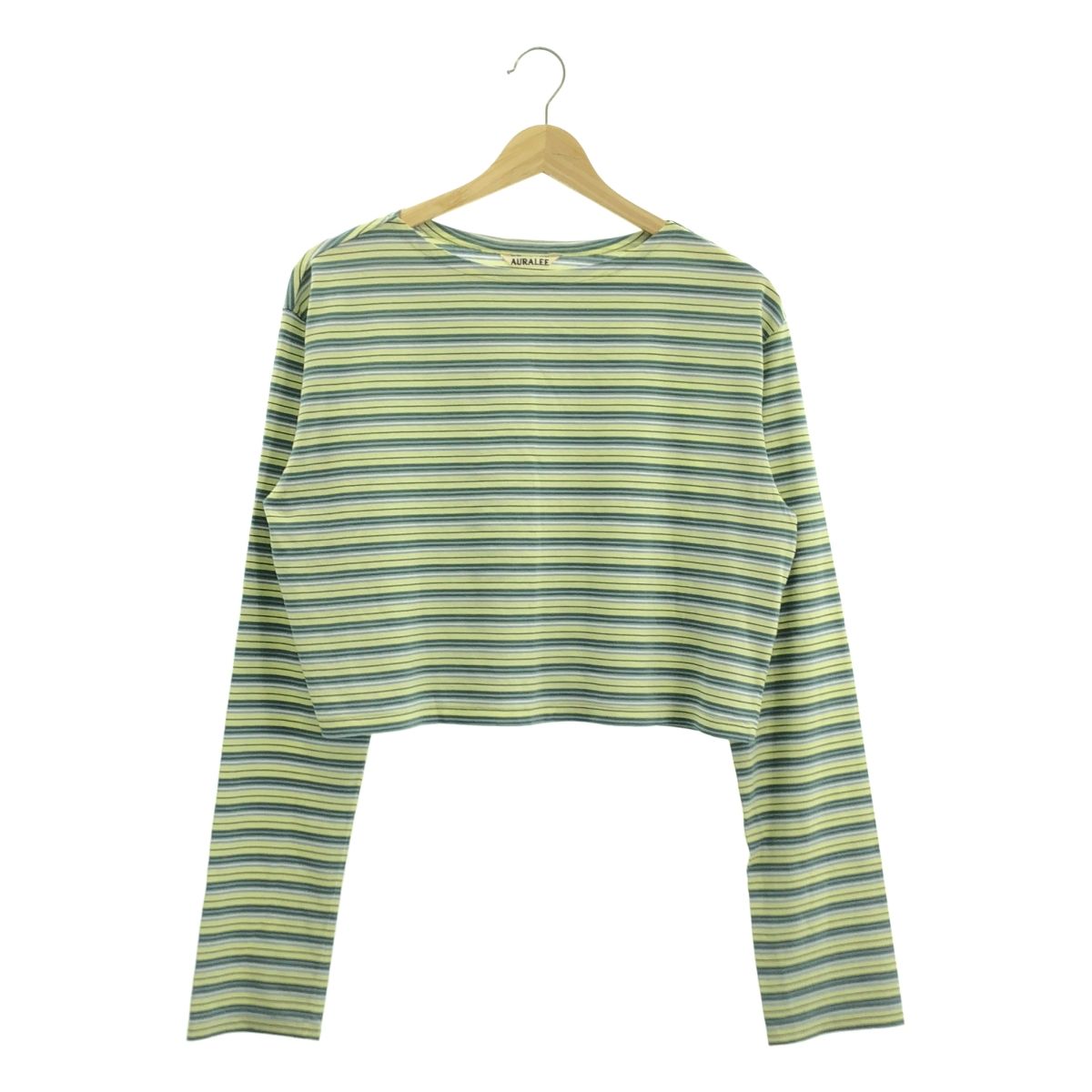 AURALEE / オーラリー | 2024SS | BORDER BOAT NECK ボーダー ボートネック カットソー | 2 | グリーン | レディース AURALEE / オーラリー | 2024SS | BORDER BOAT NECK ボーダー ボート