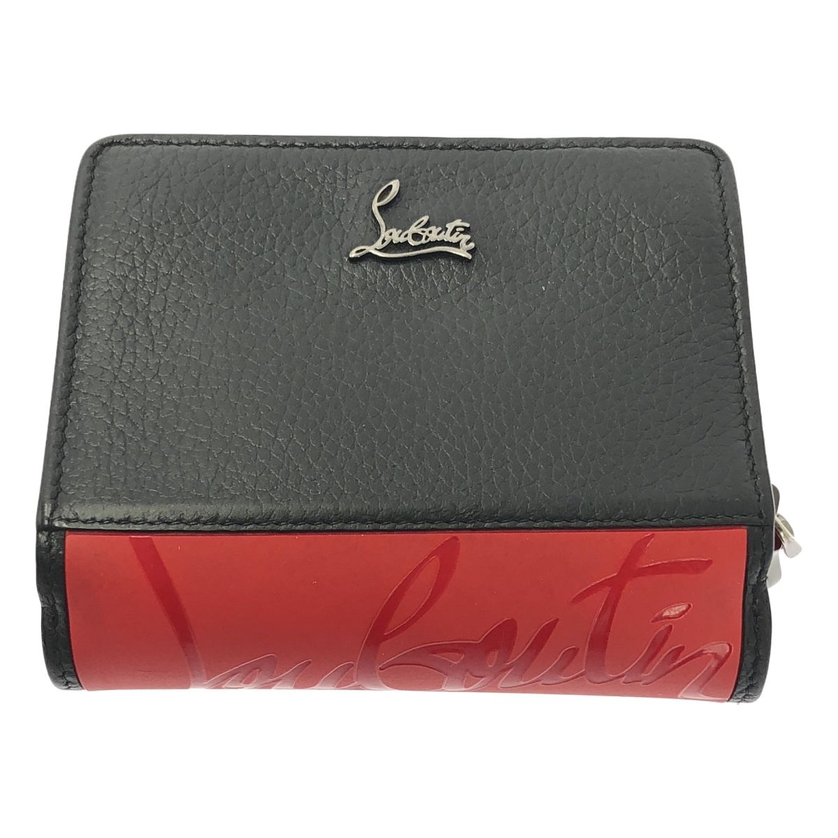Christian Louboutin | クリスチャンルブタン PALOMA レザー ロゴ コンパクトウォレット 財布 ユニセックス ブラック|レッド メンズ