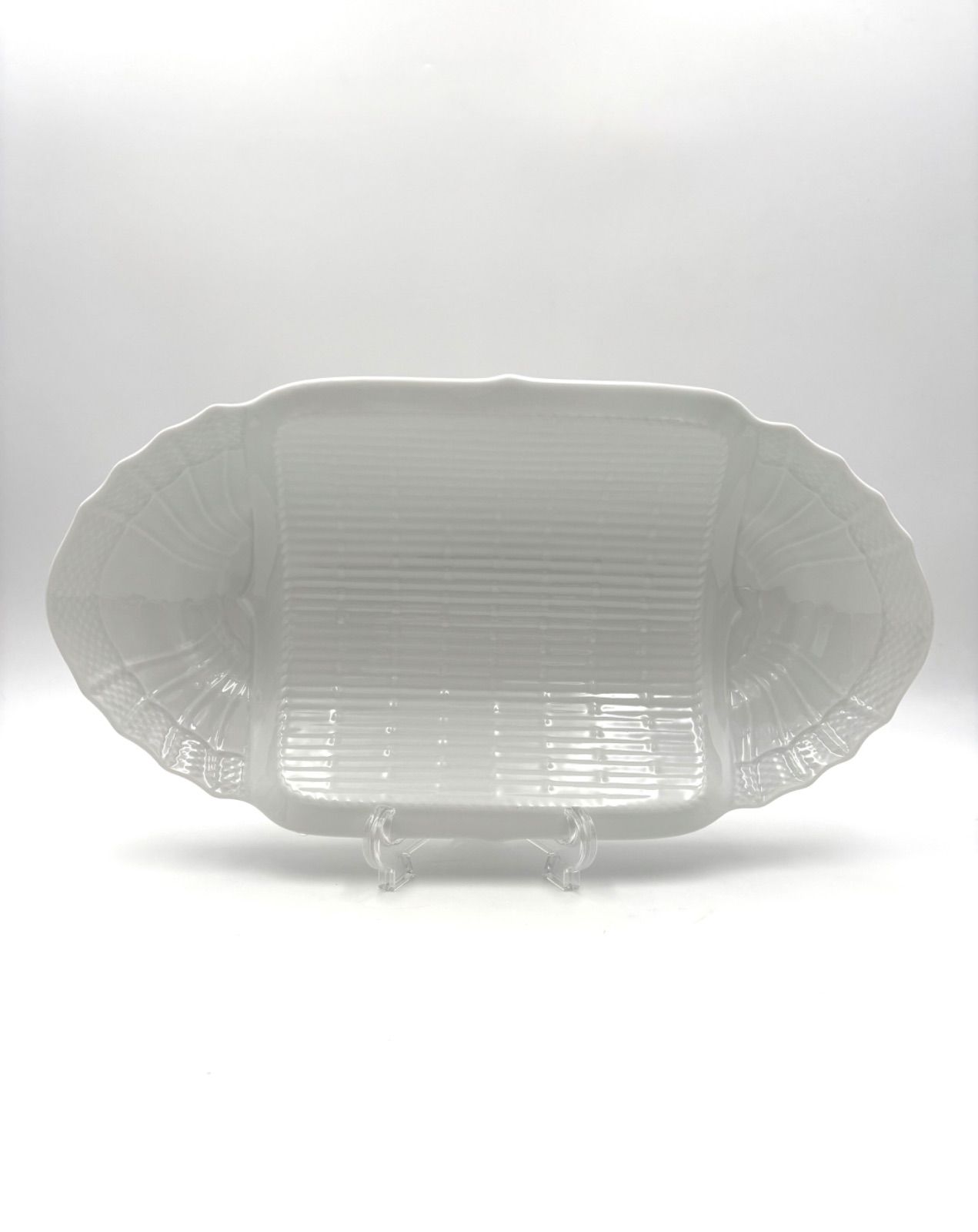 Richard Ginori リチャードジノリ ベッキオホワイト アスパラガスディッシュ 約40.5 cm 大皿 変形皿