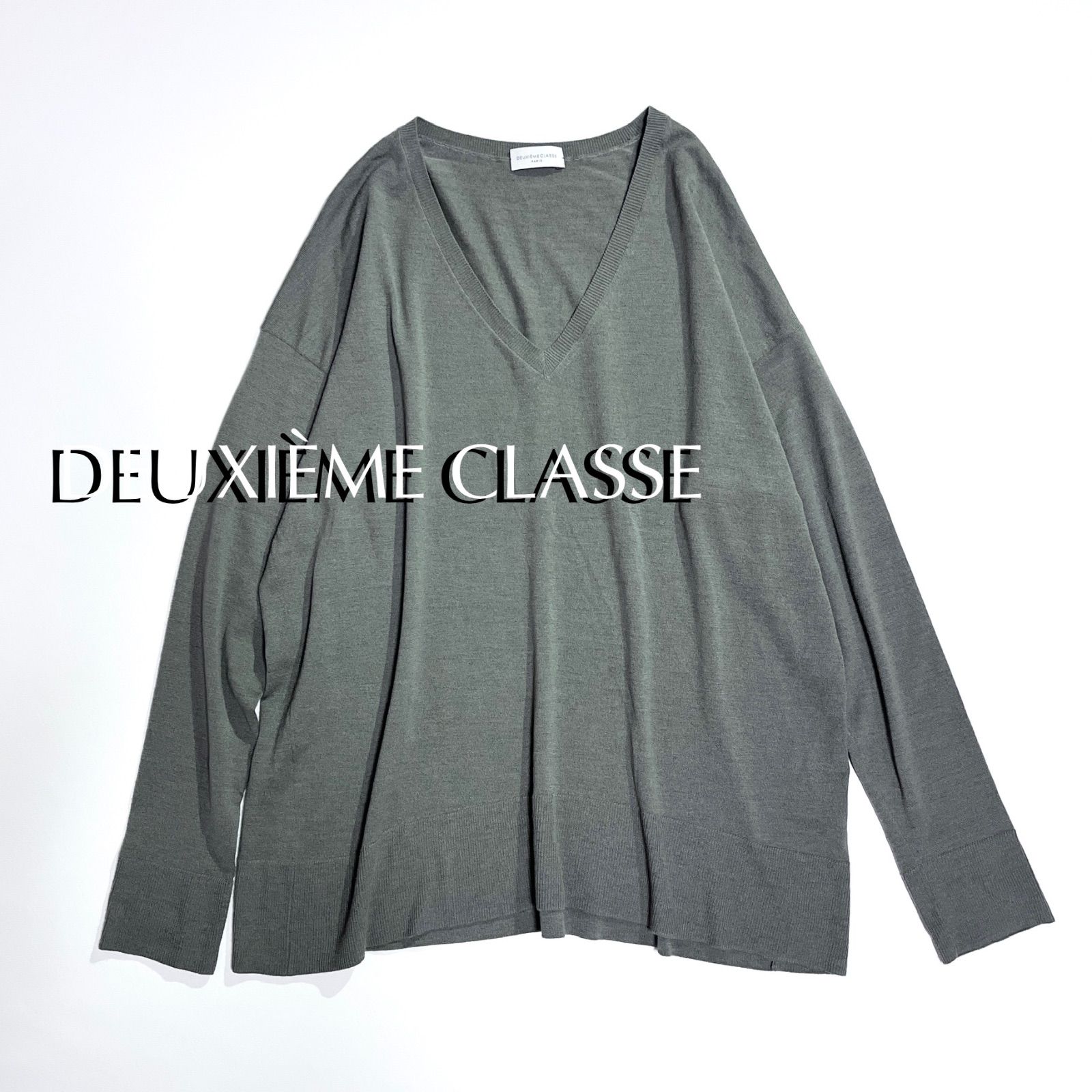ck96a Deuxieme Classe SKINSTRETCH V プルオーバー Vネック　セーター　ウール　毛　ニット　大きい　ゆったりサイズ 定価31,900円 ck96a Deuxieme Classe SKINSTRETCH V プルオーバー Vネック セーター