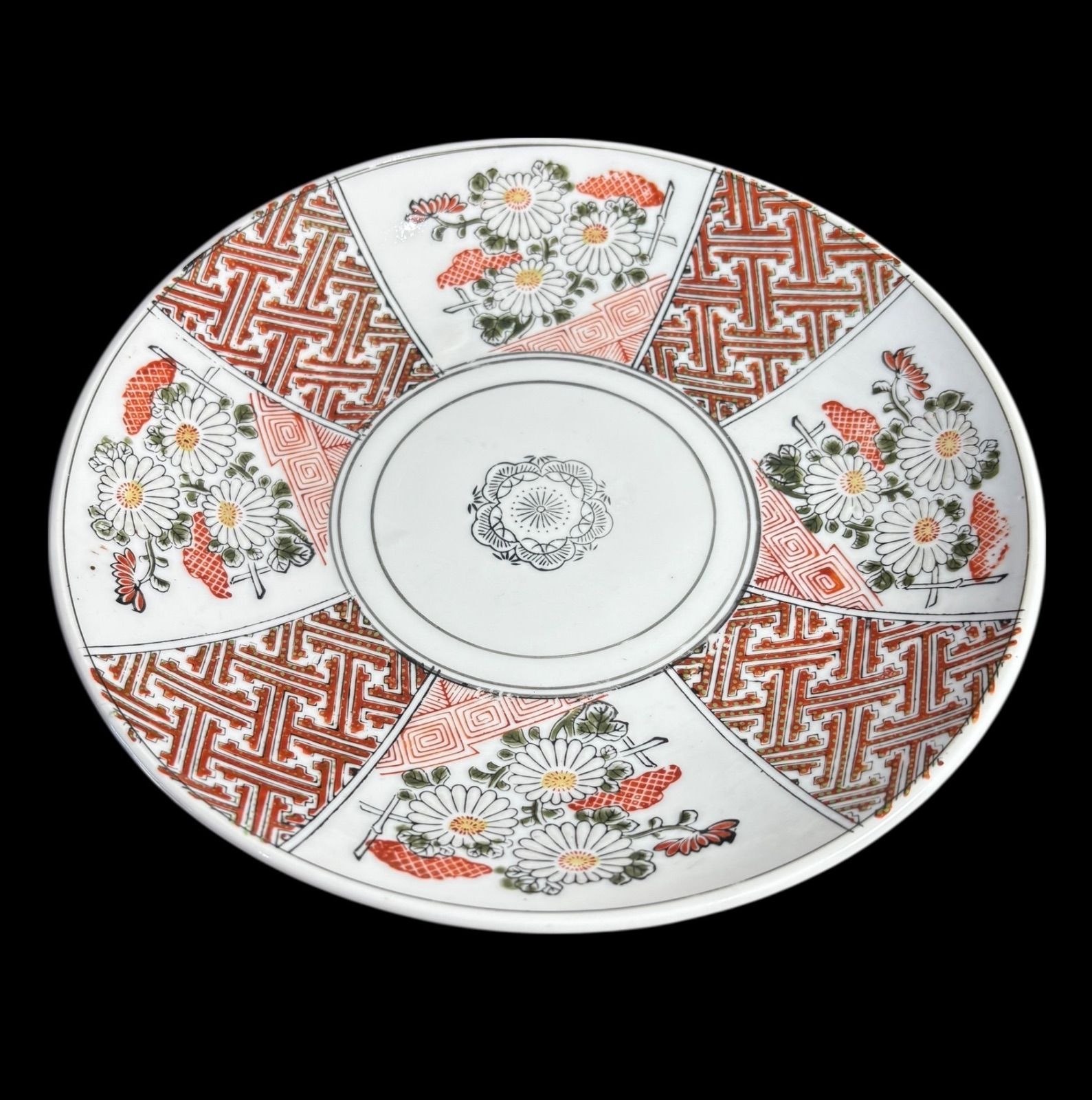 古伊万里 色絵 牡丹文図 大正 丸皿 大皿 取り皿 飾り皿 和食器 伊万里