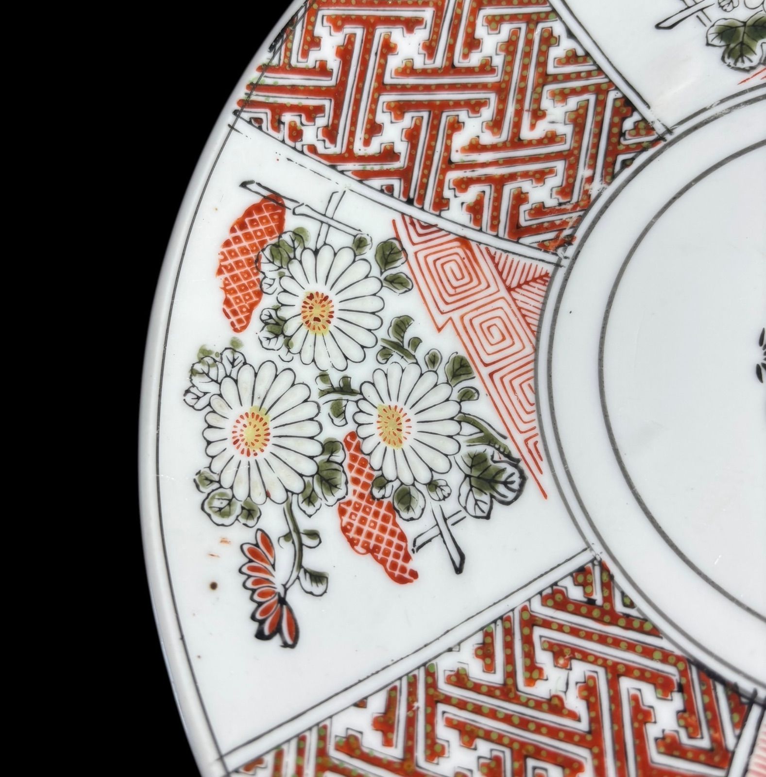 古伊万里 色絵 牡丹文図 大正 丸皿 大皿 取り皿 飾り皿 和食器 伊万里