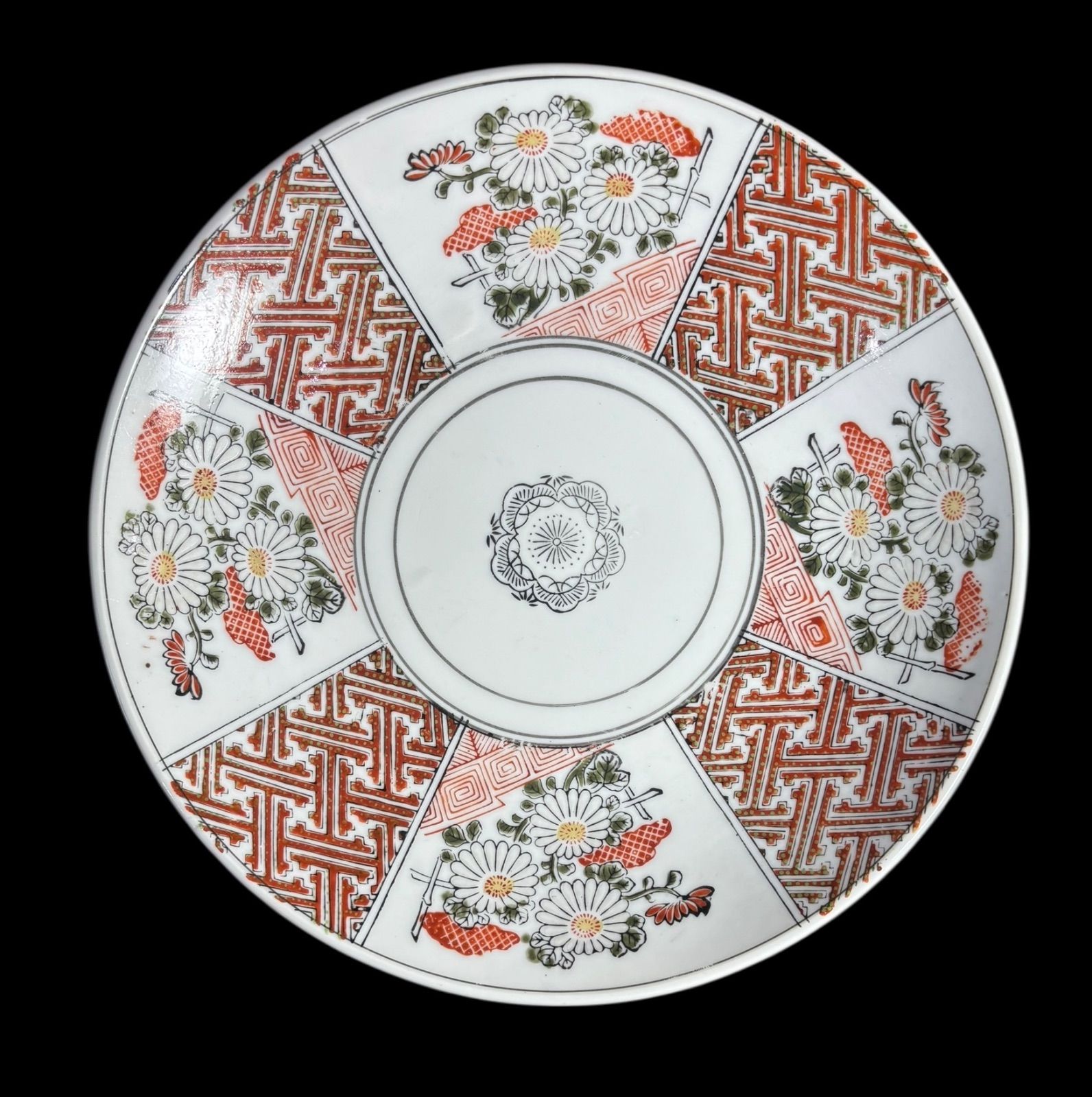 古伊万里 色絵 牡丹文図 大正 丸皿 大皿 取り皿 飾り皿 和食器 伊万里