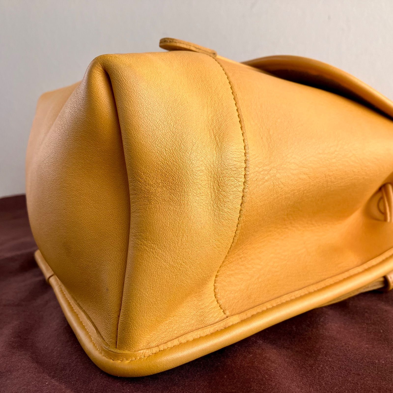 Vintage Coach DayPack Yellow Leather Rare Color USA - メルカリ