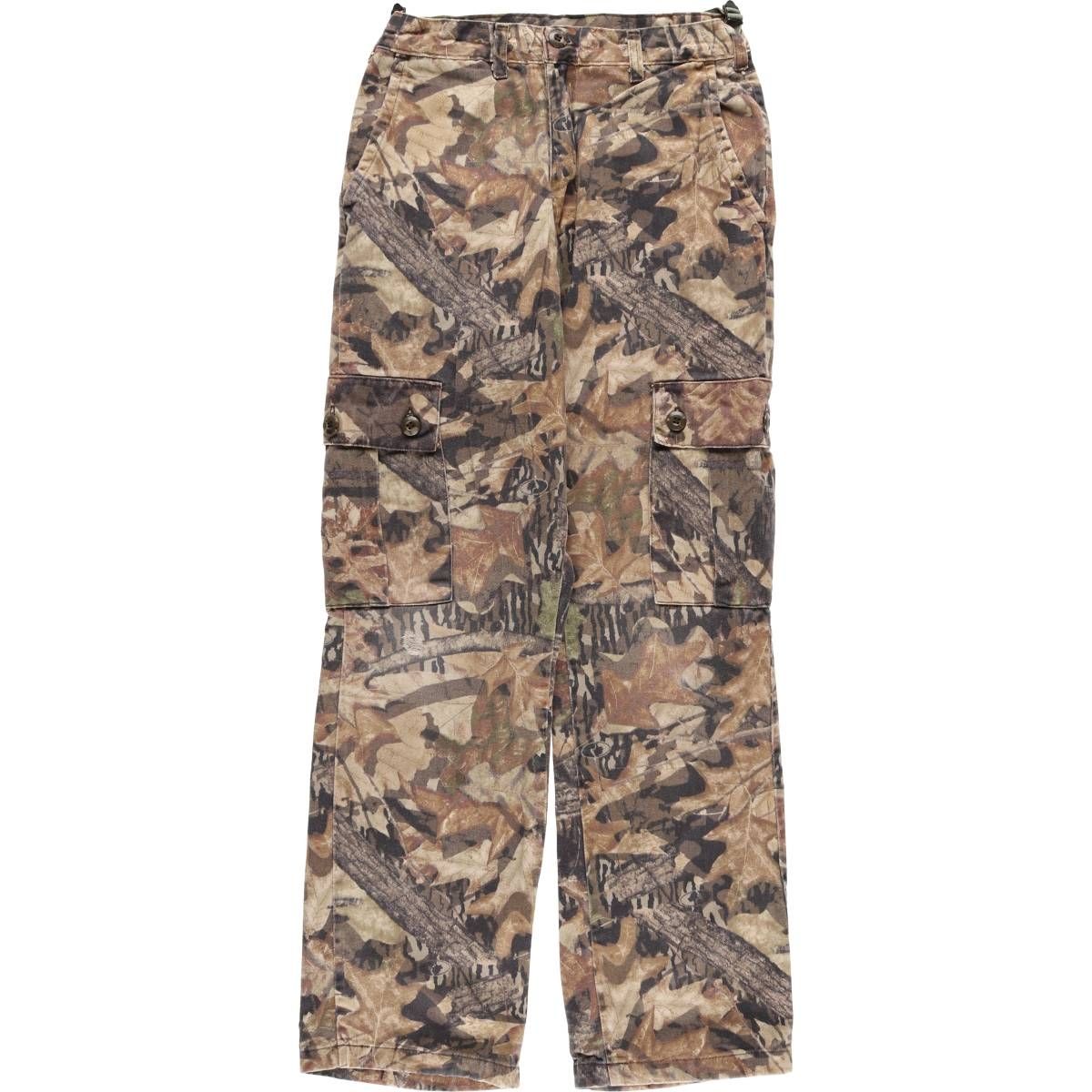 古着 民間品 迷彩柄 リアルツリーカモ ミリタリー カーゴパンツ レディースM w 26 相当 eaa 603110