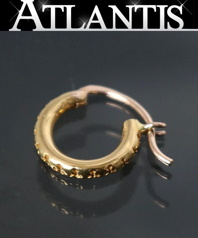 CHROME HEARTS クロムハーツ インボイス付き 22 K SML TFL フープピアス メンズ ゴールド 100969