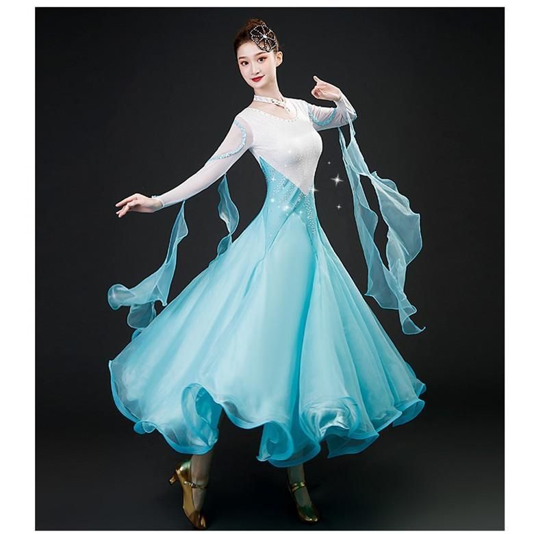 社交ダンスドレス 社交ダンス モダンドレス 大きいサイズ 長袖 大きい