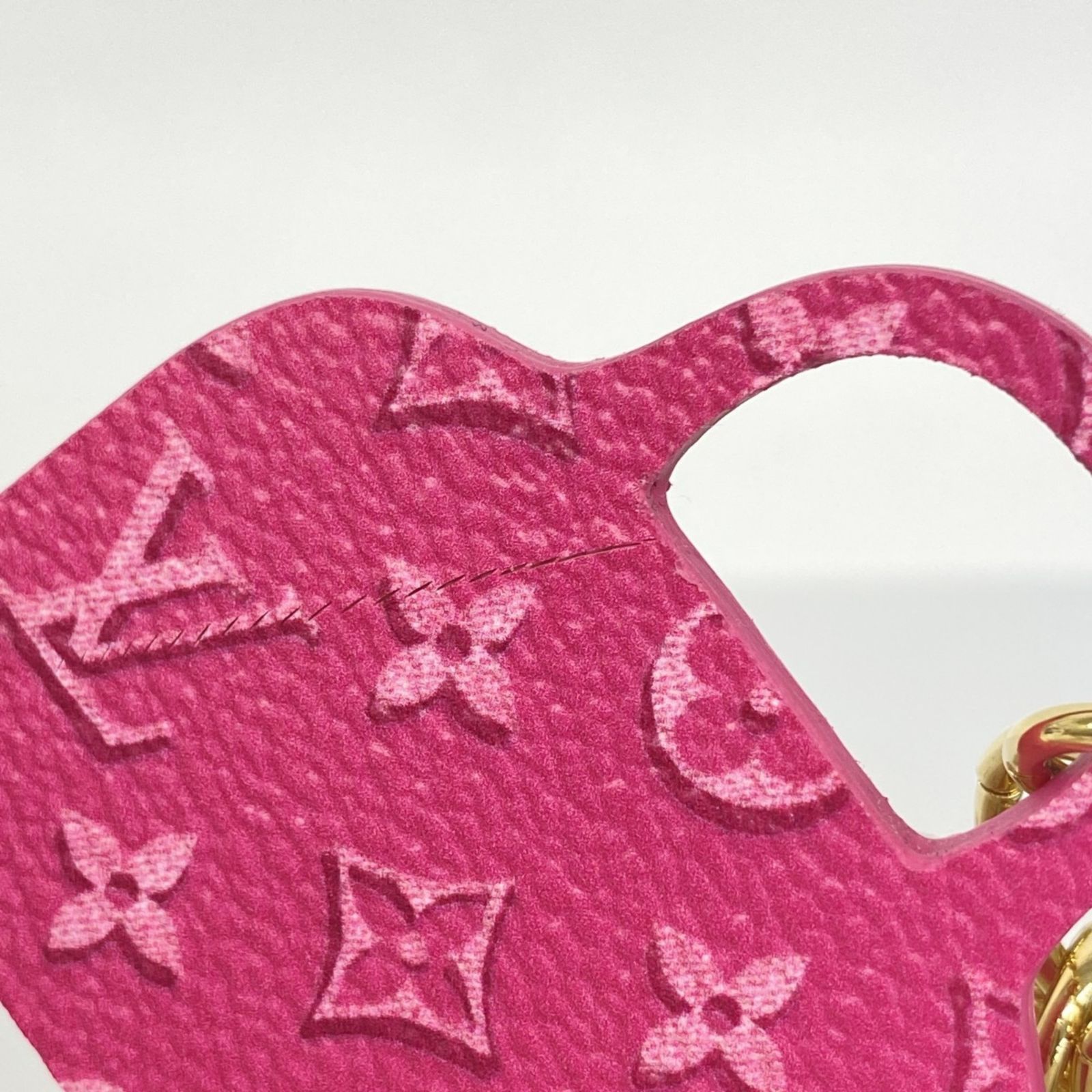 ルイ ヴィトン Louis Vuitton キーホルダー モノグラム ポルトクレイリュストレ M 00838 ブラック ピンクレディース