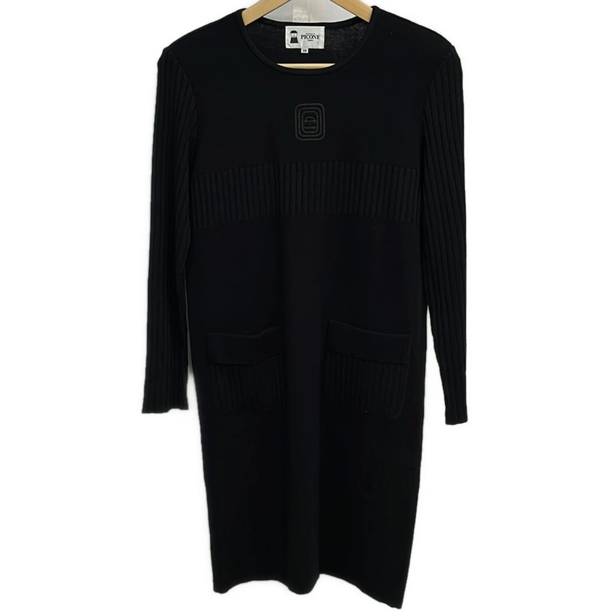 PICONE ピッコーネ ワンピース サイズ38 S レディース - 黒 長袖 ひざ丈