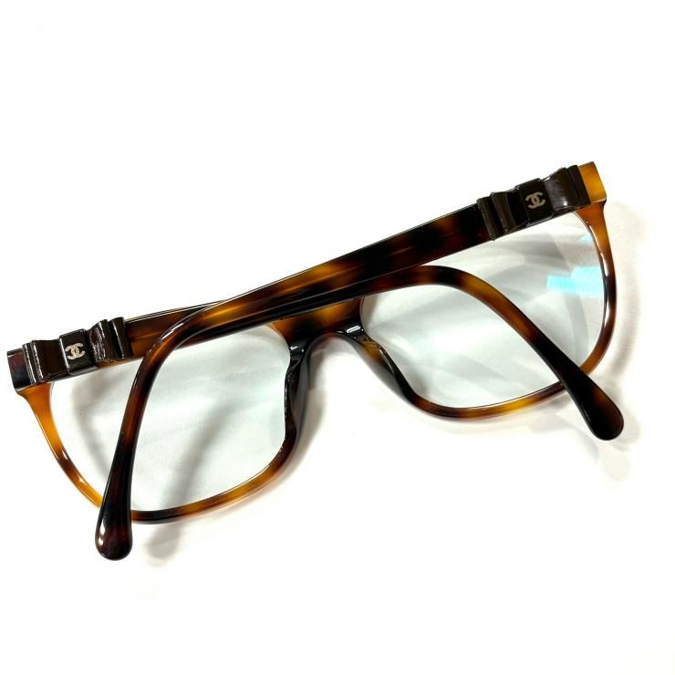 シャネル CHANEL アイウェア ココマーク べっ甲柄 リボンメガネ