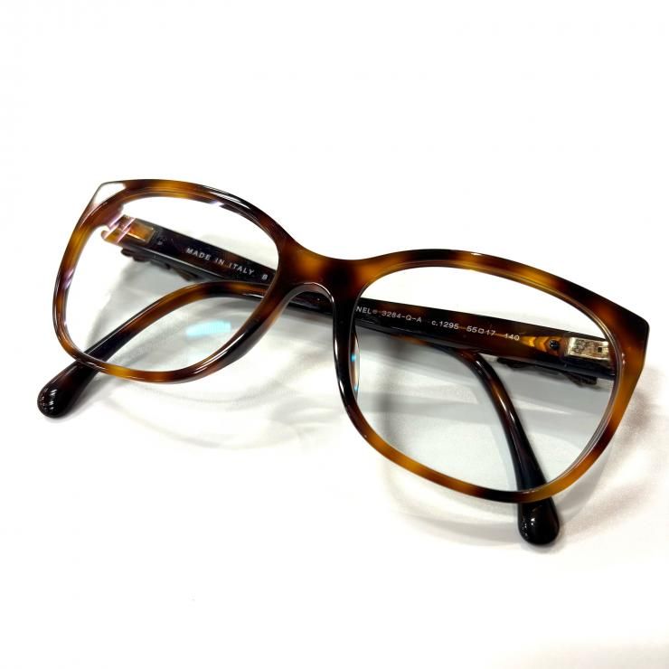 シャネル CHANEL アイウェア ココマーク べっ甲柄 リボンメガネ