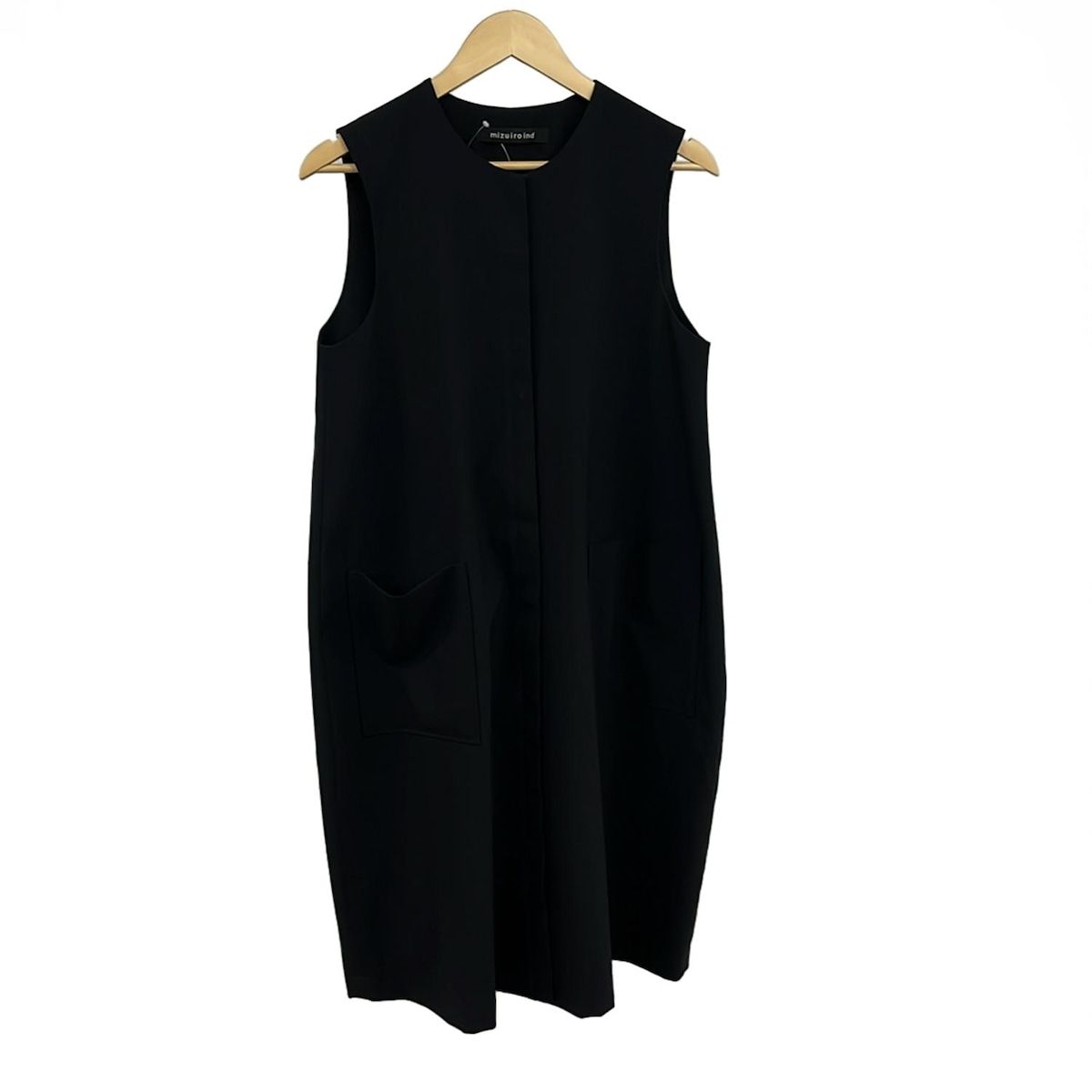 mizuiro ind ミズイロインド ワンピース レディース 黒 ノースリーブ ロング
