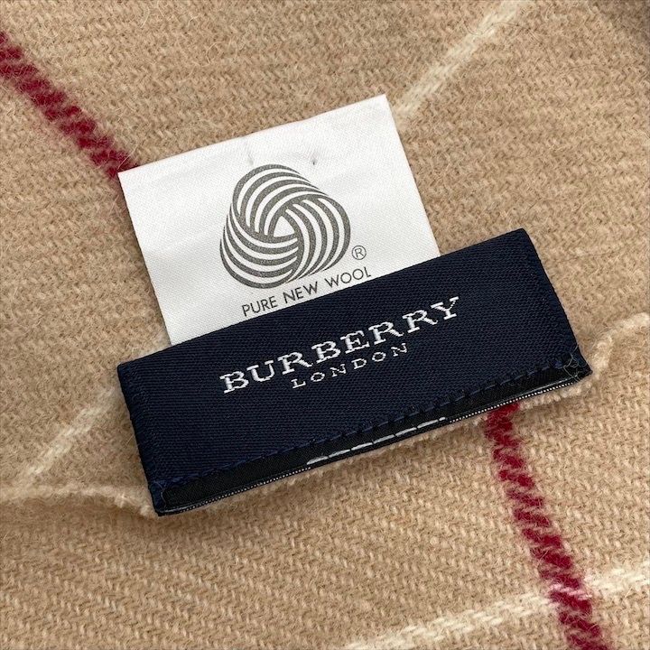 バーバリーロンドン/BURBERRYLONDON/マフラー ストール/新品未使用 超美品 BURBERRY LONDON バーバリー ロンドン ウール 100％ 大判