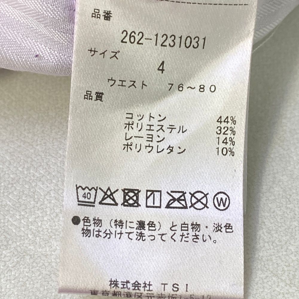 サイズ：4 JACK BUNNY ジャックバニー パンツ パープル系