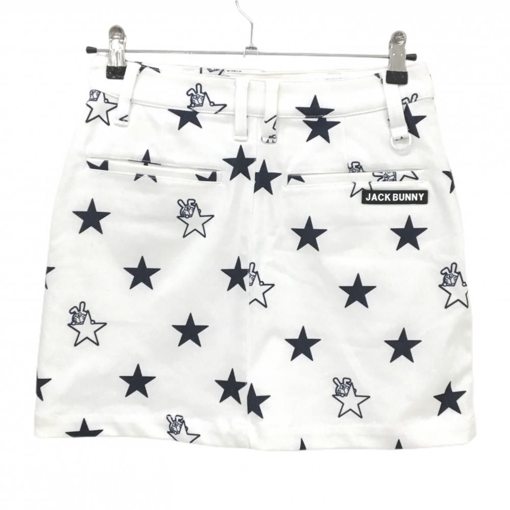 ジャックバニー×ドラえもん スカート 白×ネイビー 星柄 総柄 裏起毛