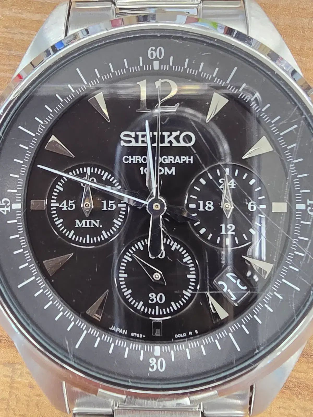 SEIKO 6 T 63 00 F 0 メタル リストウォッチ