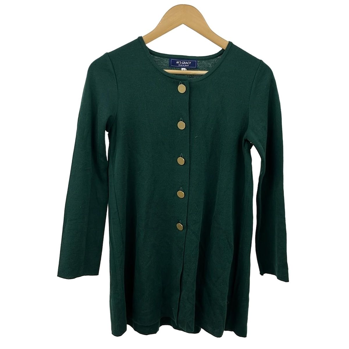 M S GRACY エムズグレイシー カーディガン サイズ38 レディース ダークグリーン 長袖