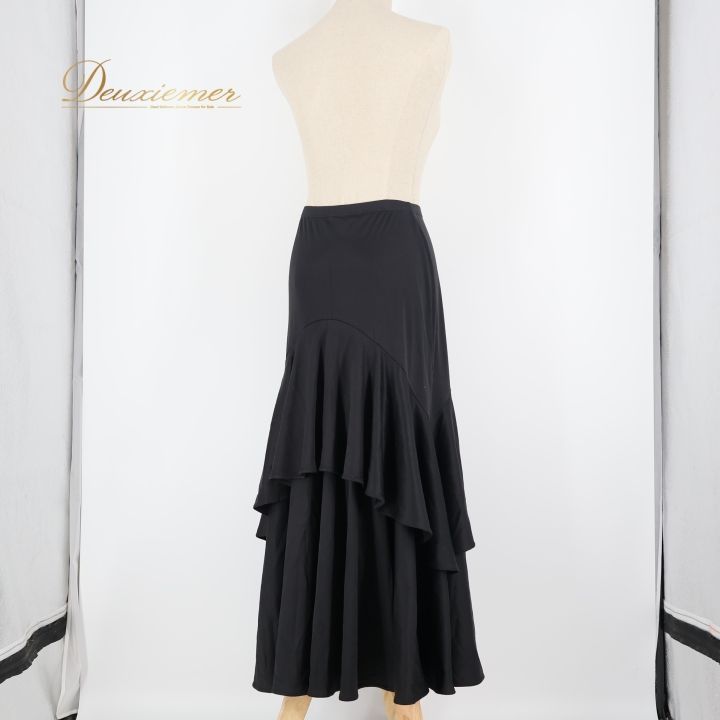 社交ダンス 衣装 スカート ブラック系 チャコット Chacott 黒 無地