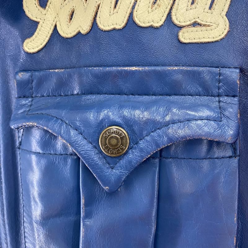 中古】Schott JOHNNY コーティングレザー シングルライダース 
