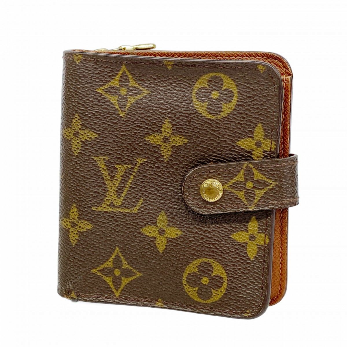 ★SALE【5oc2860】ルイヴィトン 財布 モノグラム コンパクトジップ M61667 ブラウン【】レディース