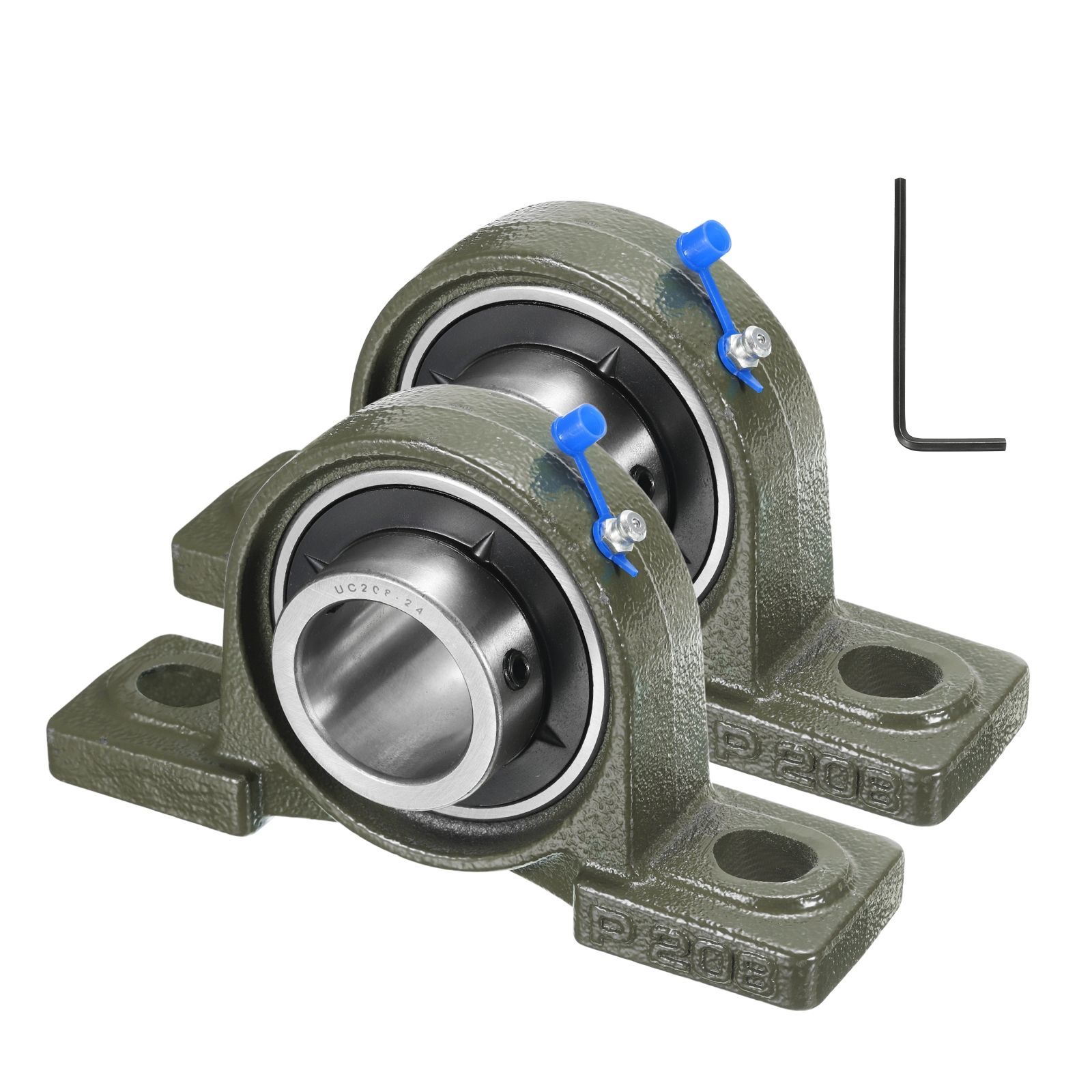 uxcell 2個UCP208-24ピローブロックベアリング1-1/2インチボア自己整列 ソリッド鋳鉄
