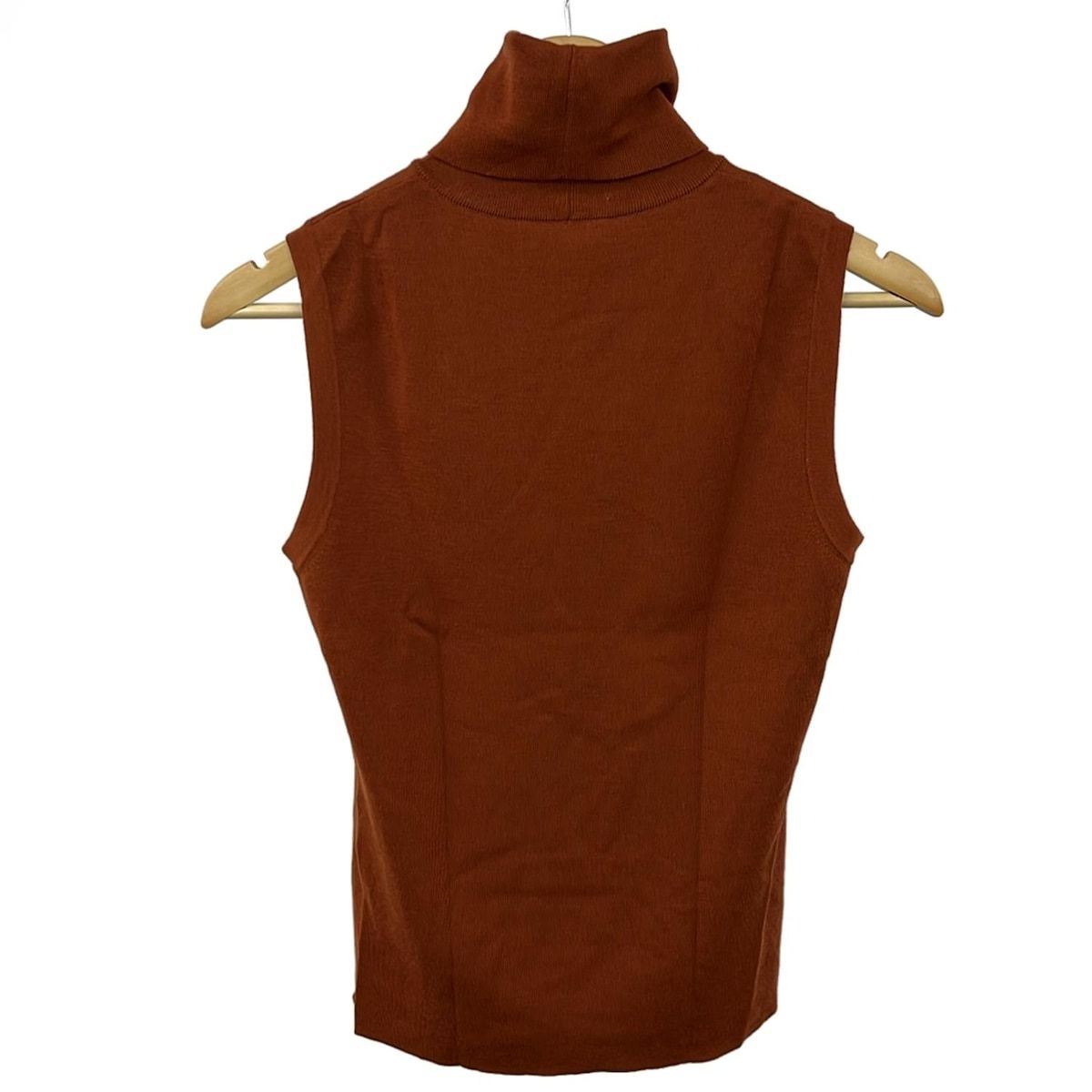 FOXEY フォクシー ノースリーブセーター サイズ40 M レディース - 38993 ダークブラウン タートルネック