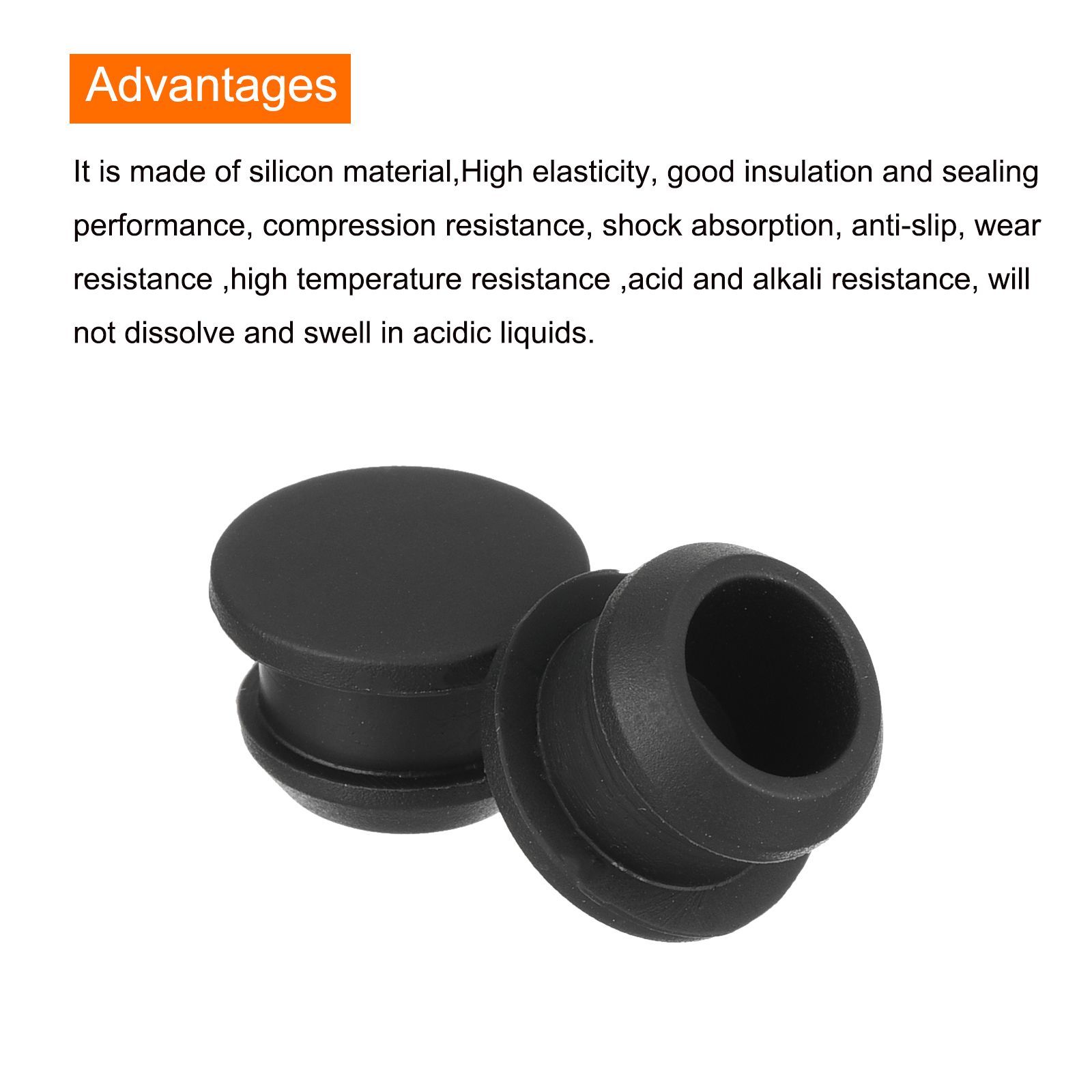 uxcell シリコーンスナップインロッキングホールプラグ ラバーパネル