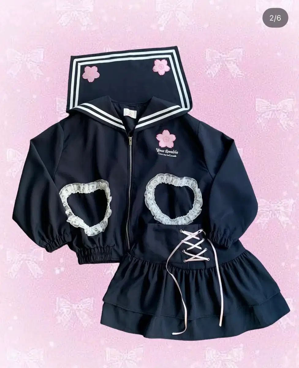 Your Lovable さくら セーラー ジャケット スカート セット フェアリーLook ロリータ フェアリー系