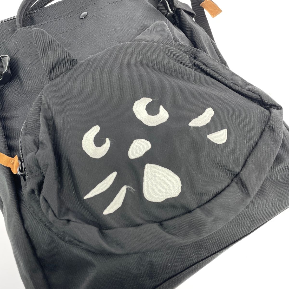 Ne-net ネネット 2WAYリュック にゃー 猫 フェイス ナイロン ブラック