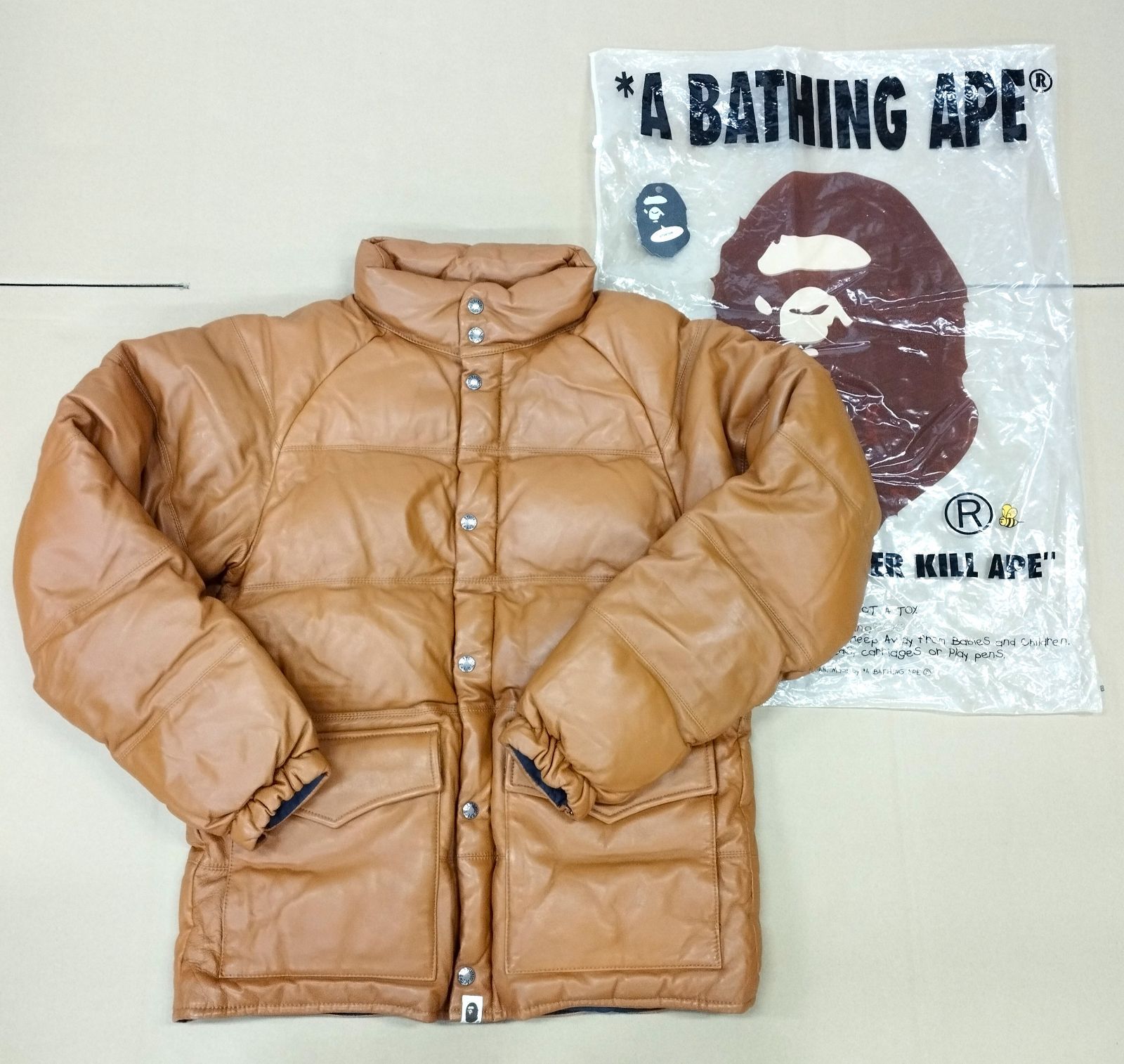 D25913】アベイシングエイプ 07AW NFS Limited LEATHER CLASSIC DOWN