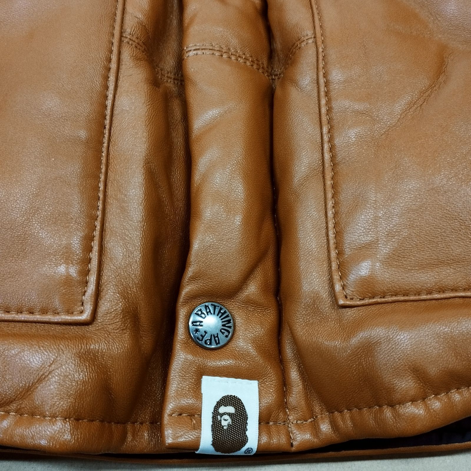 D25913】アベイシングエイプ 07AW NFS Limited LEATHER CLASSIC DOWN 