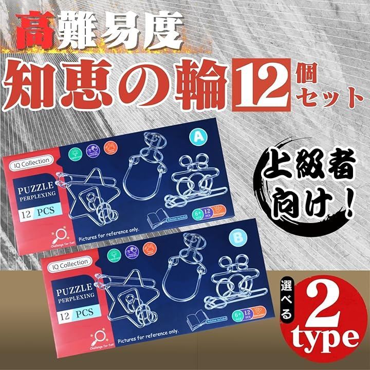 cocoriko 知恵の輪 セット 高難易度 12点 大人 子供 (高難易度B