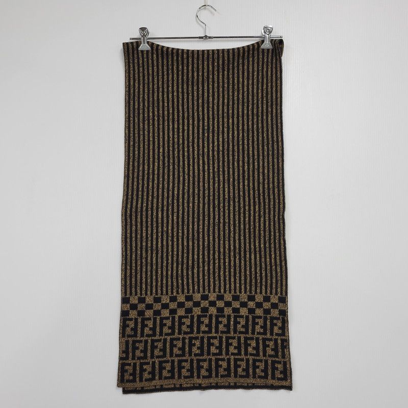 中古品】FENDI フェンディ ZUCCA MUFFLER ズッカ マフラー 【183