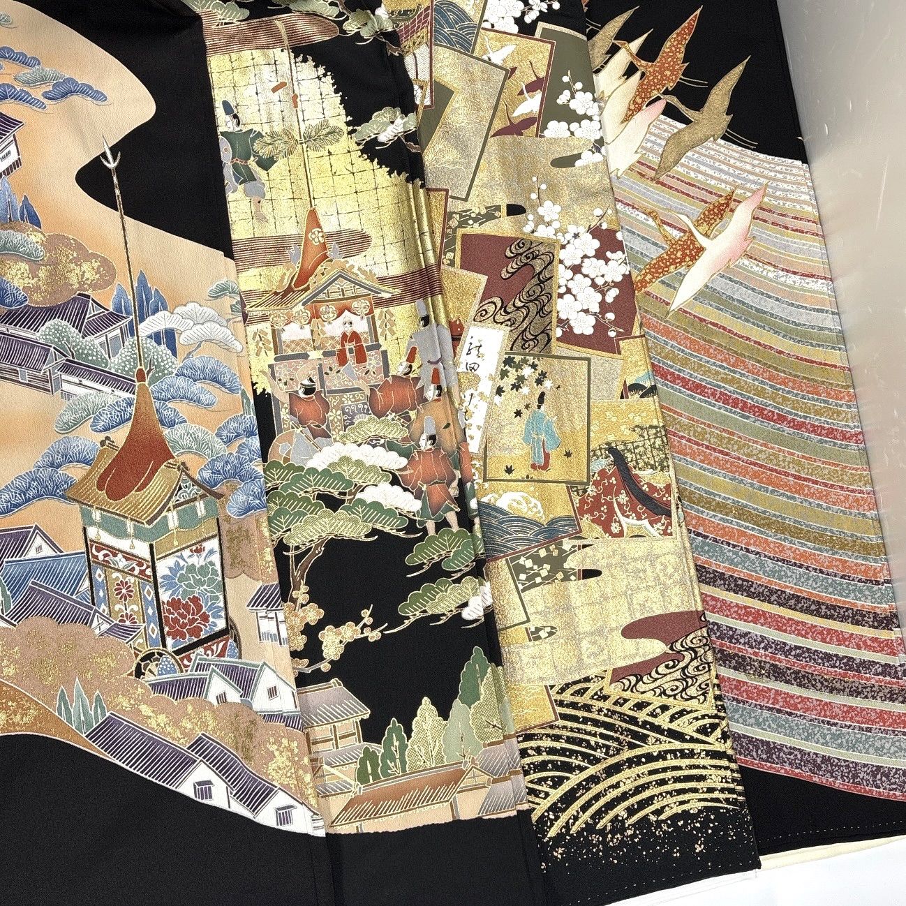 黒留袖 4枚 正絹 着物まとめ売り 同梱購入歓迎 リメイク用 着付け練習