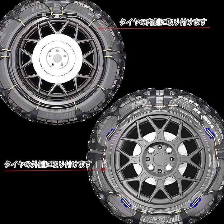 非金属 タイヤチェーン 軽自動車 スノーチェーン 簡単装着 低振動 低騒音 タイヤを傷つけない チェーン規制対応 冬の雪对策 ジャッキアップ不要 SC 6