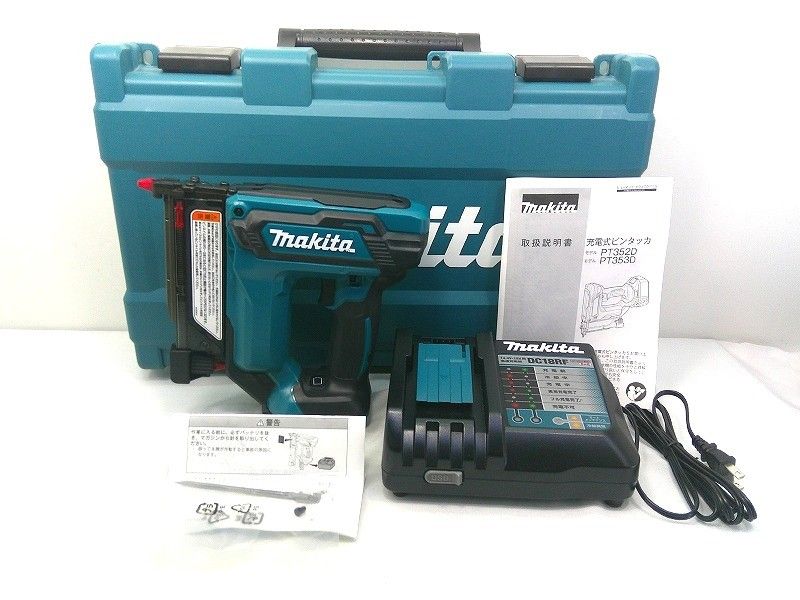 s 25 g-A 791 k makita マキタ 充電式ピンタッカ 18 V 35 mm PT 353 D 充電器 ケース付 バッテリ別売