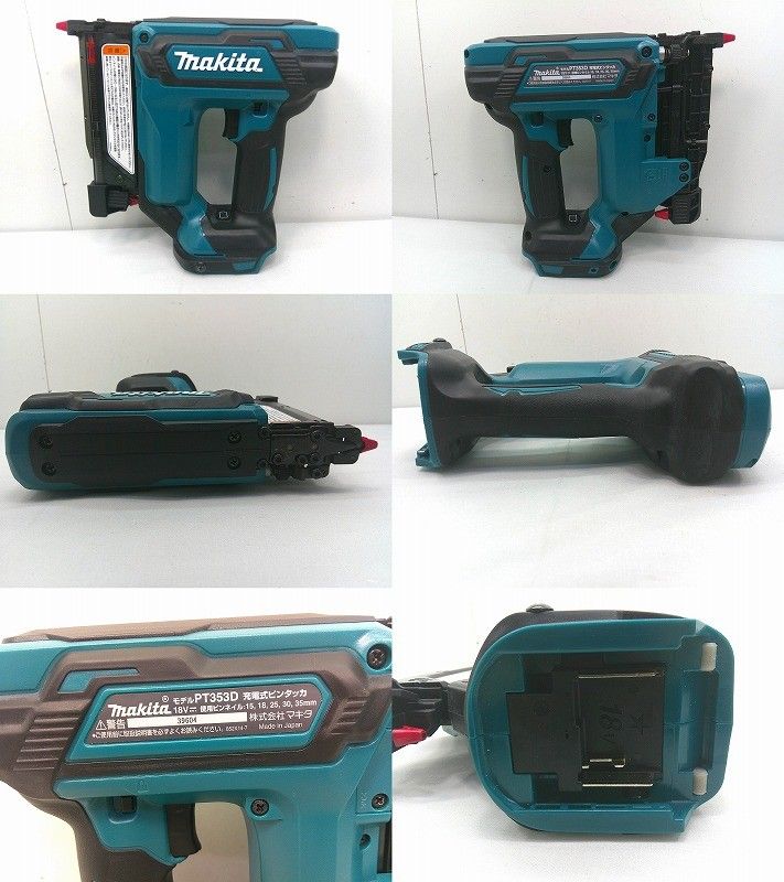 s 25 g-A 791 k makita マキタ 充電式ピンタッカ 18 V 35 mm PT 353 D 充電器 ケース付 バッテリ別売