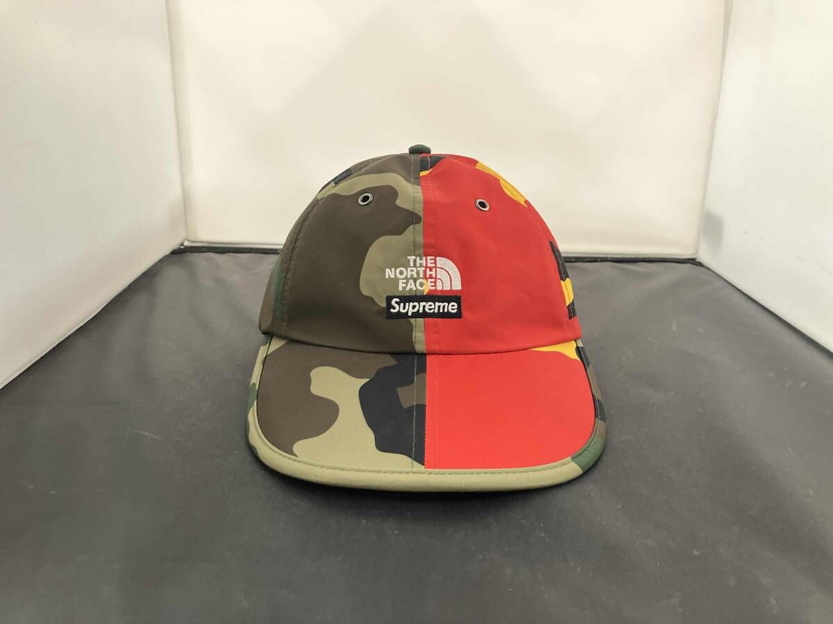 Supreme×THE NORTH FACE シュプリーム×ノースフェイス キャップ 24 ss Split 6-Panel 迷彩 グリーン×レッド