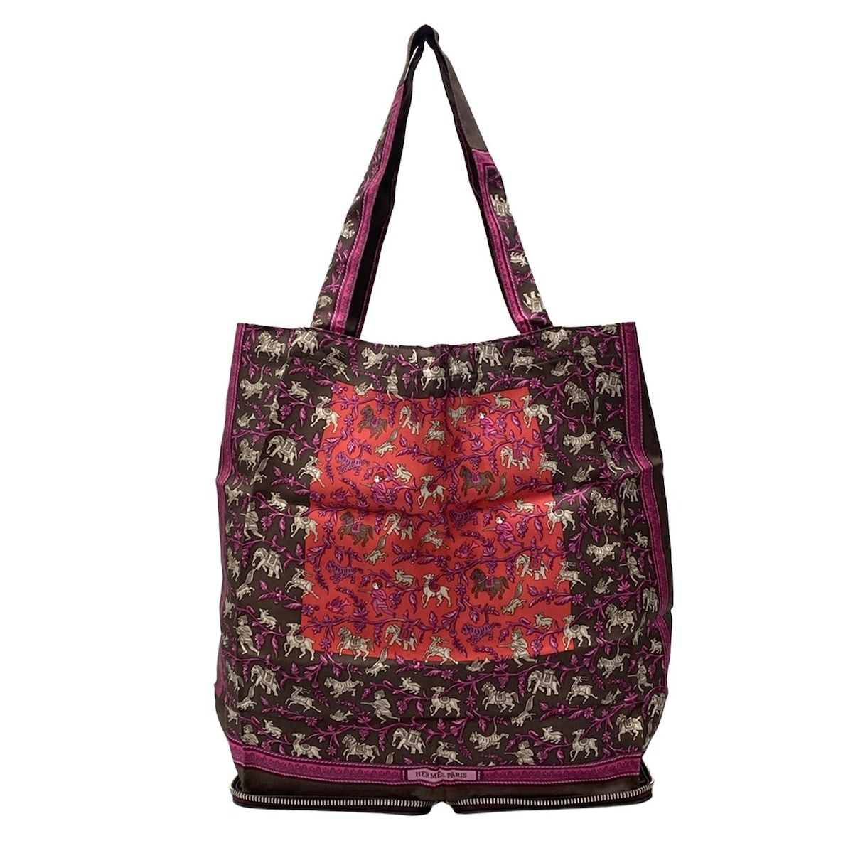 HERMES(エルメス) トートバッグ美品 シルキーポップ ボルドー シルバー