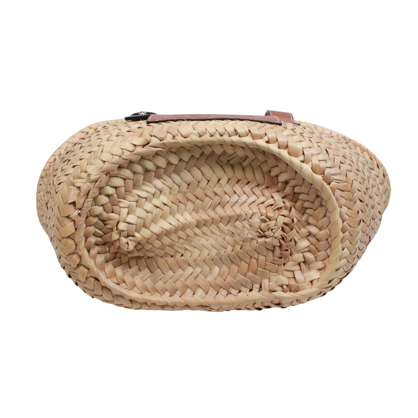 LOEWE かごバッグ スモール バスケット ストロー レザー LOEWE かごバッグ スモール バスケット ストロー レザー