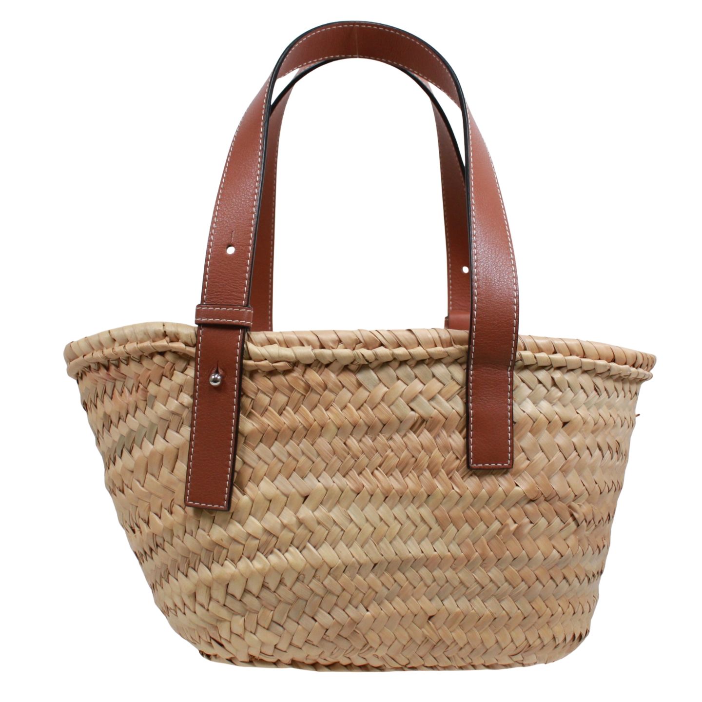 LOEWE かごバッグ スモール バスケット ストロー レザー LOEWE ロエベ ハンドバッグ カゴバッグ バスケット スモール ストロー