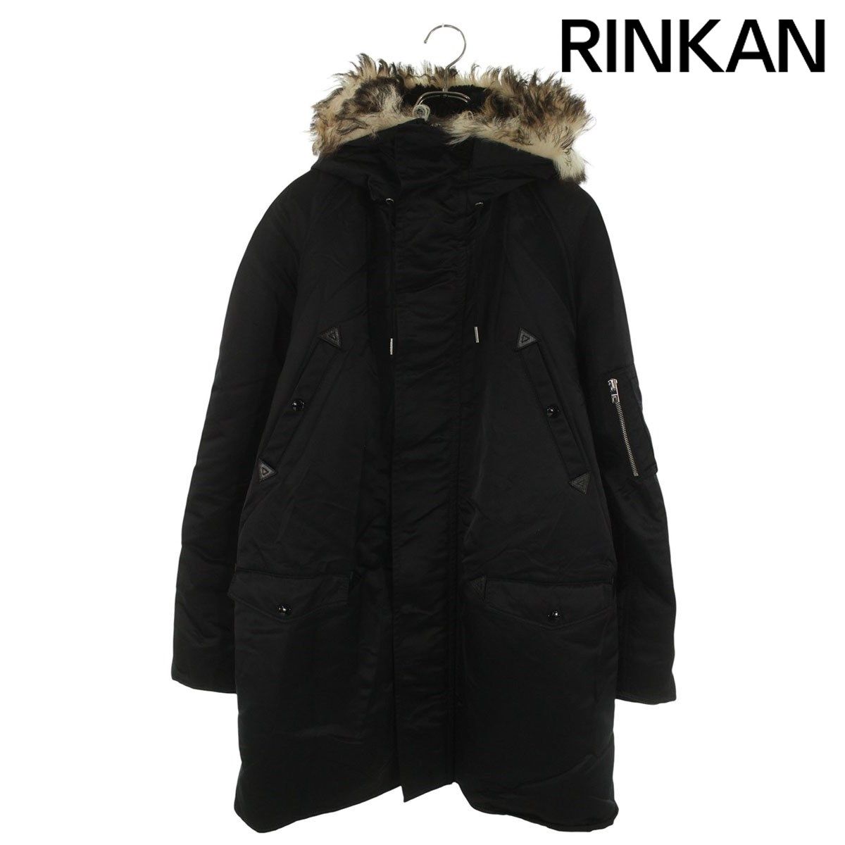 セリーヌ ファーフーデッドミリタリーモッズナイロンコート メンズ S