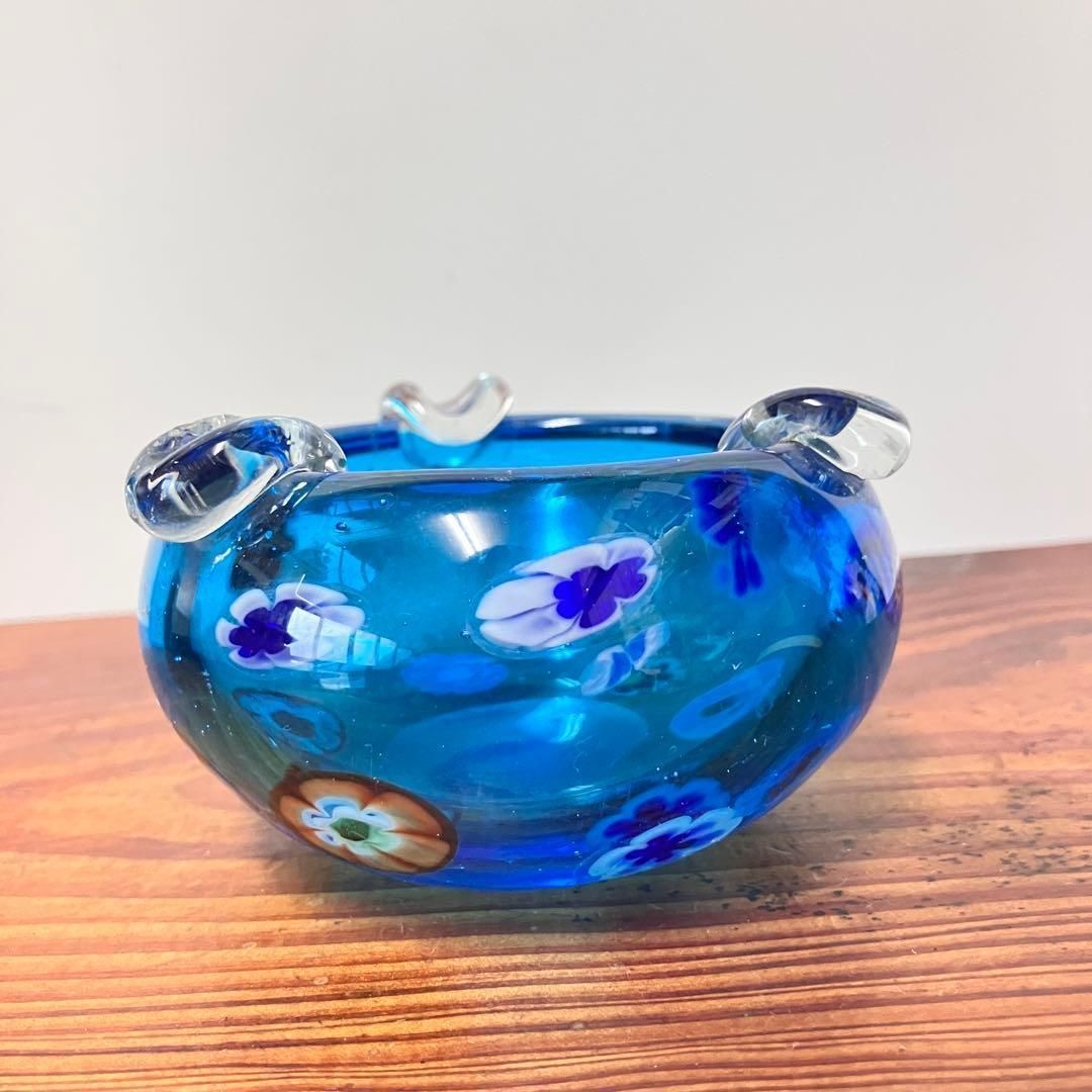 べネチアンガラス 灰皿 小皿 小物入れ オブジェ ミルフィオリ ガラス